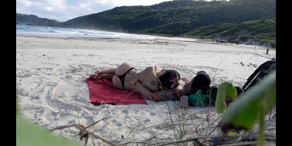 Exhibitionism Sweet couple on the public beach.