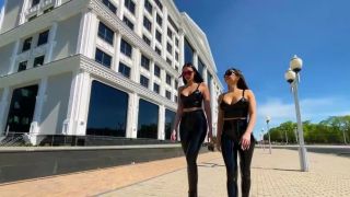 MylatexbabyKsenia Savo & Svetlana Two Fitness Ladies Walk in Vinyl-3