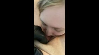 Leather Blowjob POV Lesbian Oral Slut Sucking My Big Clit-8