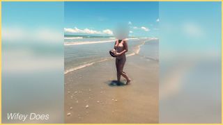 WifeyDoesHot MILF plays nude public beach football Enjoy-6