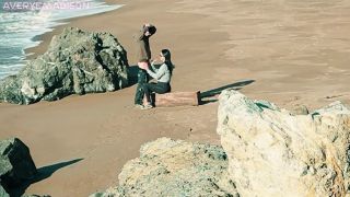 Averye Madison - Getting myself off watching HOT couple FUCK on the Beach-1