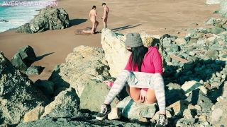 Averye Madison - Getting myself off watching HOT couple FUCK on the Beach-7