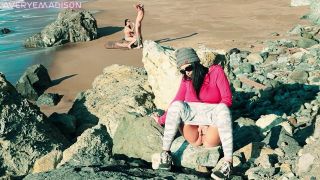 Averye Madison - Getting myself off watching HOT couple FUCK on the Beach-9