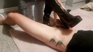 Hard CBT Trampling in Shiny Thick Heeled Boots! with Boot Fucking Cumshot! HAR.-2