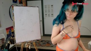 [GetFreeDays.com] Camgirl Slut painting Slutty Self Portrait on LIVESTREAM Porn Stream July 2023-0