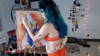 [GetFreeDays.com] Camgirl Slut painting Slutty Self Portrait on LIVESTREAM Porn Stream July 2023-4