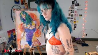 [GetFreeDays.com] Camgirl Slut painting Slutty Self Portrait on LIVESTREAM Porn Stream July 2023-6