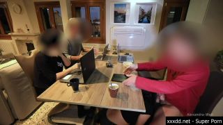 Alexandra Wett - German Milf Jerking Cock In Restaurant In Public (MILF porn)-5