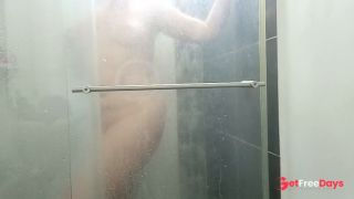 bathing and dressing with her shaved pussy-5