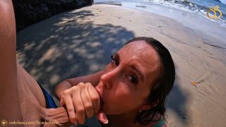 Scarlet benz - I let a stranger fuck my little pussy on the beach 1080P - Nude beach-3