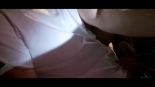 Amateur Couple Blowjobs In The Car.-4