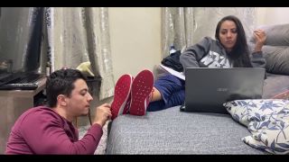Goddess Kiffa Feet Kiffa Ignores Foot Slave While He Licks Her Sneakers Clean (Femdom porn)-3