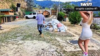 Outdoor MILF Tatiana Alvarez Cumshot With The Gardener-1