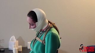 Minx Grrl - Super heroine tied, head fully taped and vibe...-3