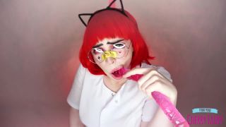 Redhead teen suck long pink dildo fisting -7