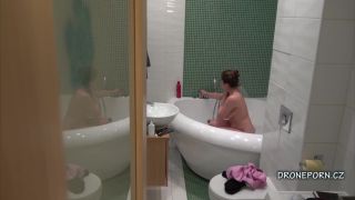 Chubby busty girl taking shower. hidden cam-2