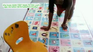 Indian COSPLAY RED HANKERCHIEF OUTFIT BLOWJOB EBONY BROWN SKIN SUCKING BIG DICK-8