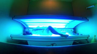 Sexy BBW Playing Public Tanning Bed bbw SexyNEBBW-5