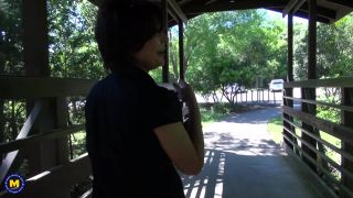 Hairy mature Carrie loves to play with her wet pussy under her nylon pantyhose-1