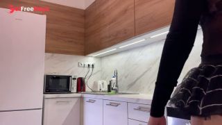 Super hot big ass all natural horny college girl shows off her new sexy lingerie set in the kitchen-3