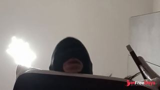 Tied up, blindfolded and ballgagged milf gets fucked in her mouth, pussy and ass-7