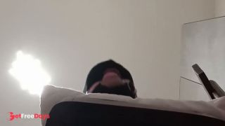 Tied up, blindfolded and ballgagged milf gets fucked in her mouth, pussy and ass-9