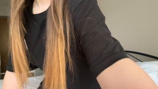 7128 Cutie in Black T-shirt Fingers her Pussy and Cums Loly L...-1