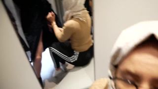 Hijabi Girl Sucks Cock in the Changing Room-9