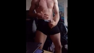 Solo Male Big Dick Solo Masturbation, I have to hurry to cum before my roommates get home !-6