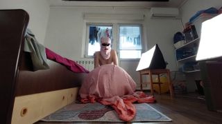Solo Female Sexy wife does yoga naked. Hairy brunette babe, big tits, big ass-8