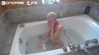 xxx video clip 29 superheroine bdsm Bondage Life – Bath time with Greyhound (Head Shaving Edition), feet on feet porn-3