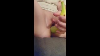 Horny amateur girl masturbating pussy and ass with banana till orgasm on webcam - Masturbation-0