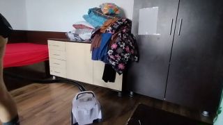 Caught Masturbating Sexy wife, hairy pussy, big ass, vacuum cleaner in empty house.-4