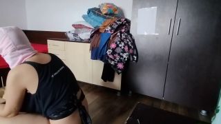 Caught Masturbating Sexy wife, hairy pussy, big ass, vacuum cleaner in empty house.-7