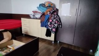 Caught Masturbating Sexy wife, hairy pussy, big ass, vacuum cleaner in empty house.-8