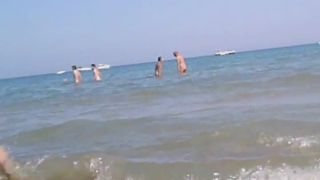 Naked girl plays in the shallow water Voyeur!-3