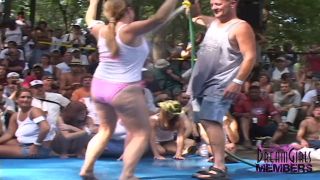 Hot Wives Strip Nude At A Wild Outdoor Party.-7
