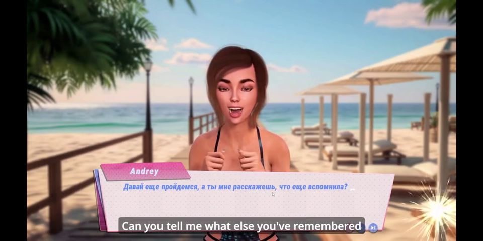 Stockings SEX Amnesia - Lover Sim EP 6  Jerking off my dick with her feet