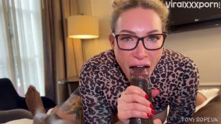TonyRopeUK Interracial Blowjob video with Ava Austen in Leopard Outfit Giving BBC Deepthroat on ManyVids TONYROPEUK, Ava Austen  interracial-5