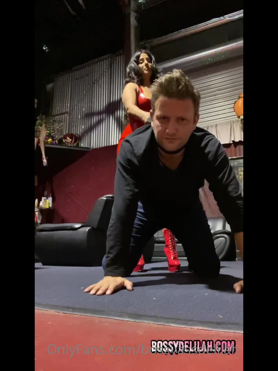 porn clip 27 Bossy Ass Delilah 2020-10-31 BALL BUSTING SHORT TIGHT RED LATEX DRESS, RED PVC ANKLE BOOT. – 310 on fetish porn ebony femdom