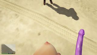 GTAHub - GTA 5: Tracey De Santa Strips for Hooker on Beach Erotic Seductive Striptease Show-4