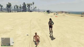 GTAHub - GTA 5: Tracey De Santa Strips for Hooker on Beach Erotic Seductive Striptease Show-5