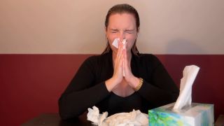 Sneeze Goddess - Breaking News Anchor and Blows Nose - Sneezegoddess-9