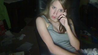 online adult clip 10 Cute blonde teen playing with titts and pussy on the phone webcam on teen -5