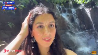 [GetFreeDays.com] Crazy CUMWALK on Public Waterfall Full of People Blowjob in Public Toilet Porn Clip May 2023-4