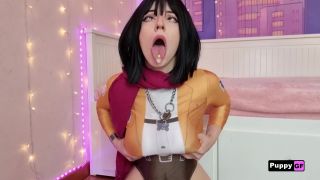 PuppyGirlfriend – Submissive Ahegao Busty Mikasa Intense JOI.-0