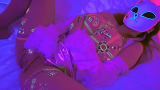 Lily Koti Neon Glow Massive Tits Masked Masturbation-6