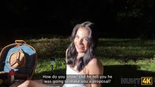 Steve Q - HUNT4K. Sexy skinny brunette doesn’t care about her BF and is giving a sloppy blowjob to a stranger-1
