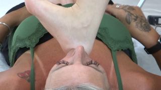 Foot Worship Extravaganza: Old Woman Dominates Sneaker Socks-5