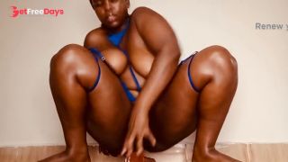 Ebony babe likes to ride it rough-1